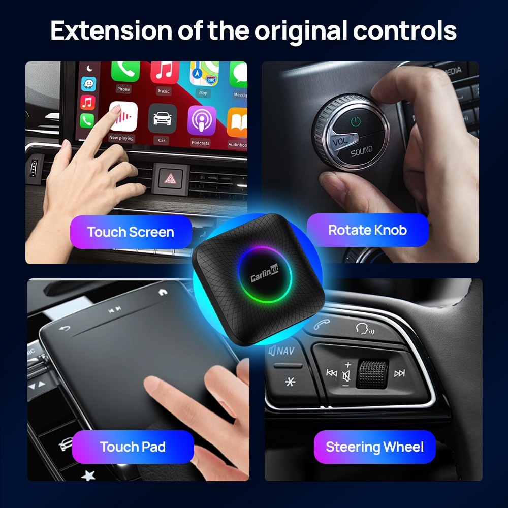 Carlinkit Android 13 Carplay Ai Box Auto Dongle 8G+128GB System Portable Streaming Mini Box Electronic Gadgets Carplay Adapter