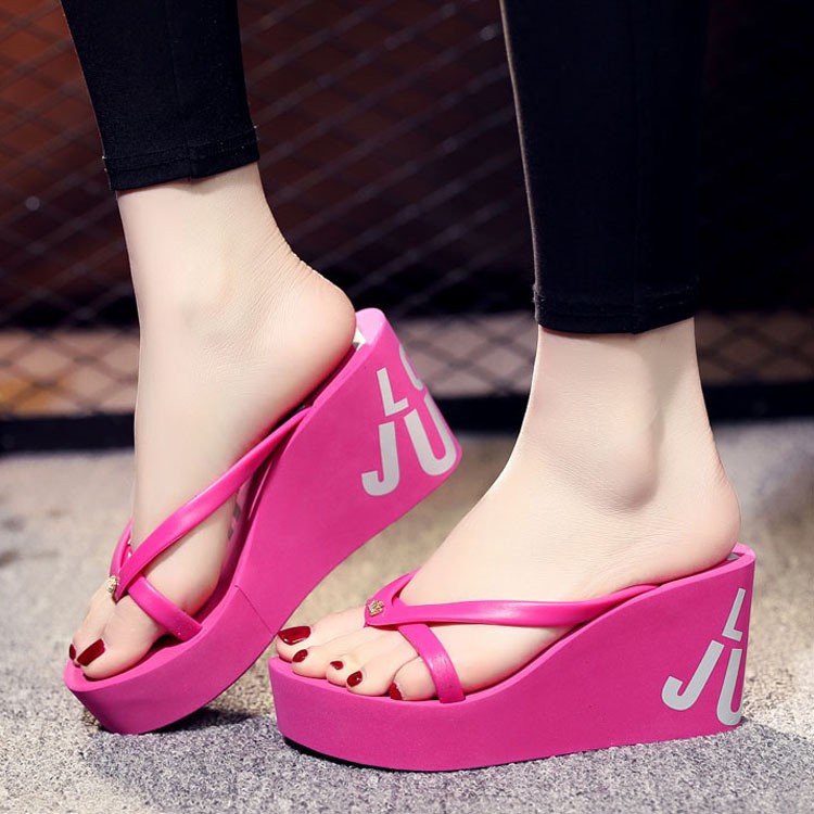 2025 Platform Chunky Wedge Heel Sandals Flip Flops Women