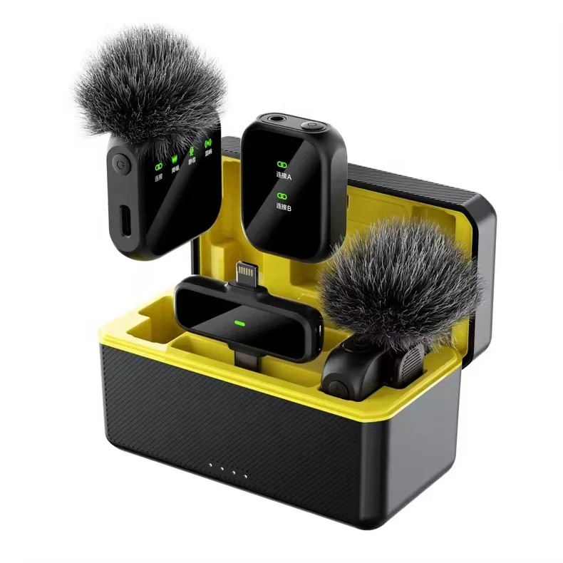 K50 Professional Wireless Camera Lavalier Microphone with 3.5mm Charging Box Dual Type-C & Lightning New Product