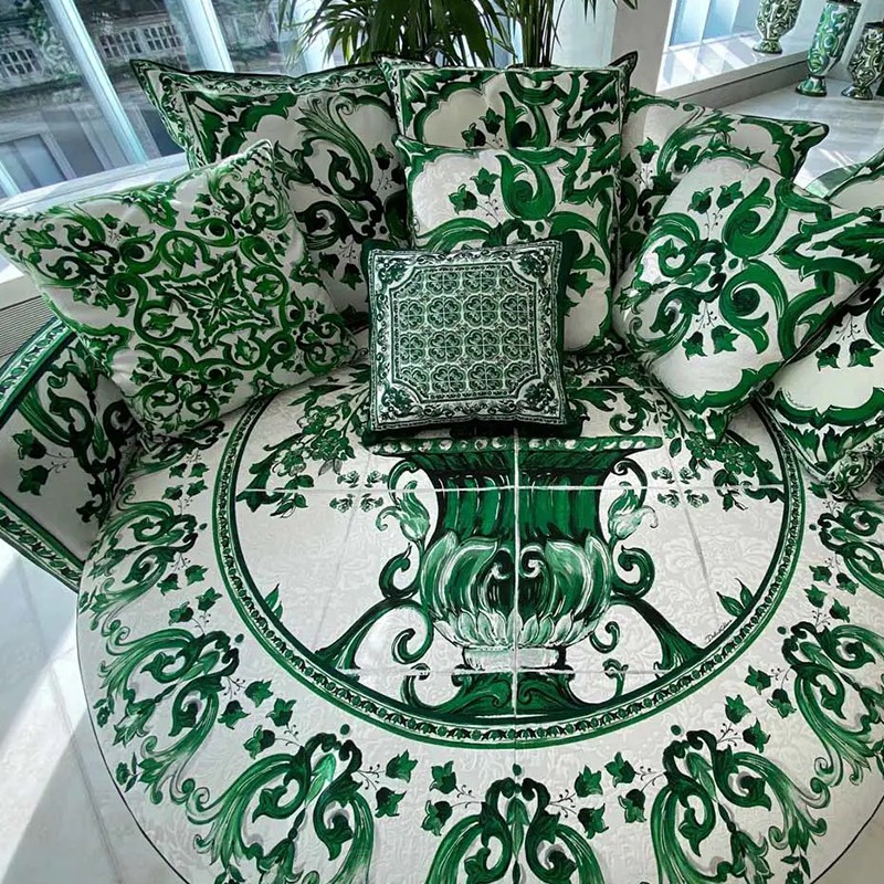Handmade Verde Maiolica Fabric Armchair Modern Luxury Leisure for Living Room Home Villa Bedroom Apartment Timeless Elegance