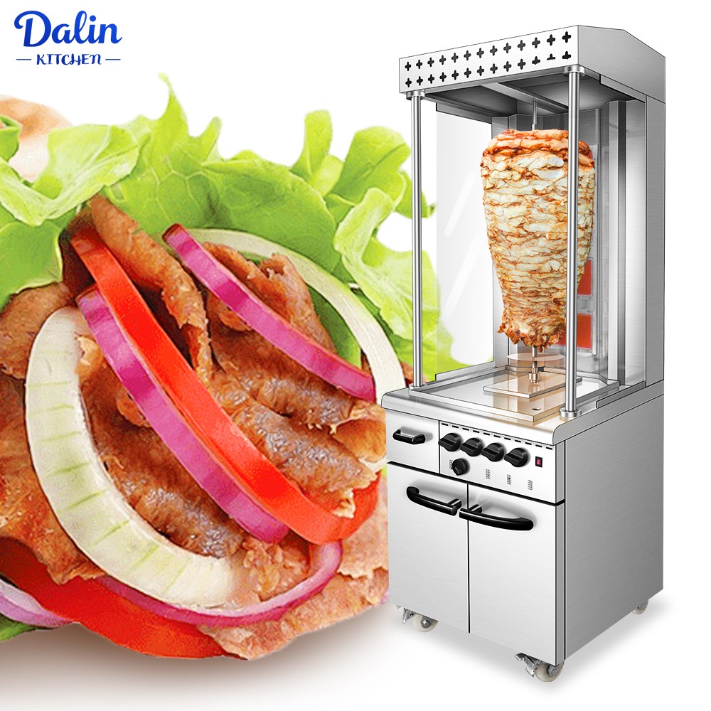 Gas Doner Kebab Shawarma Machine Electric Turkey Grill Machine Roasting Machine With Cabinet
