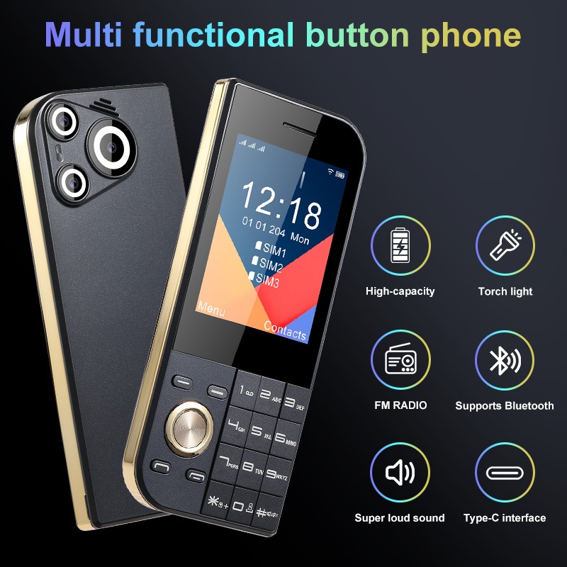 2025 New Feature Phone 3 SIM 2.8 Inch for nokia 7610 Senior Phone Keypad Big Button Senior Phone Global Version OEM ODM