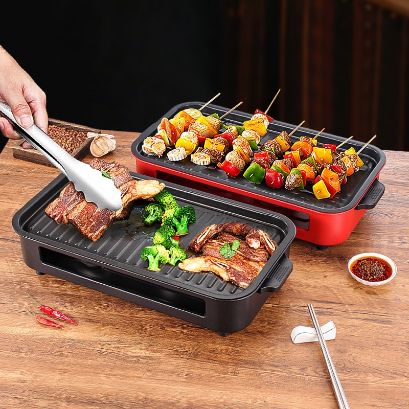 Barbecue stove insulation hot skewer stove commercial stainless steel non stick plate rectangular alcohol candle heating skewer