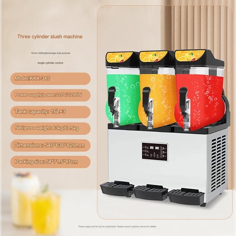 SPACE 3 Bowls Commercial Slushy Machine Slushie Machine 12L X 3 Tank Stainless Steel