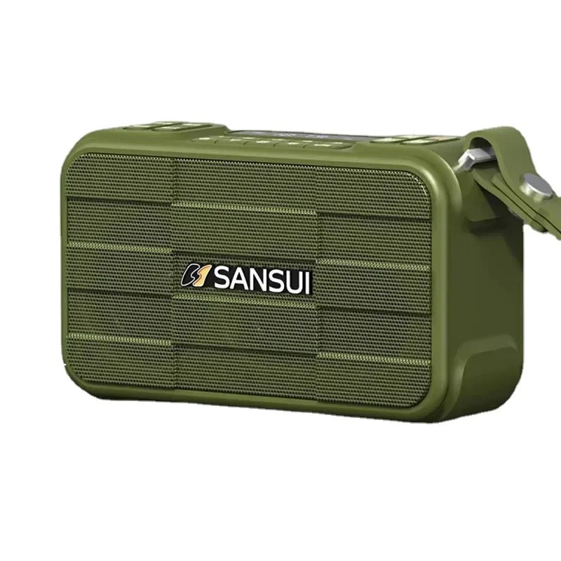 SANSUI F29 Outdoor HI-FI Subwoofer Portable Wireless Speakers FM Radio Supports Headphone Output USB Drive TF Card AUX