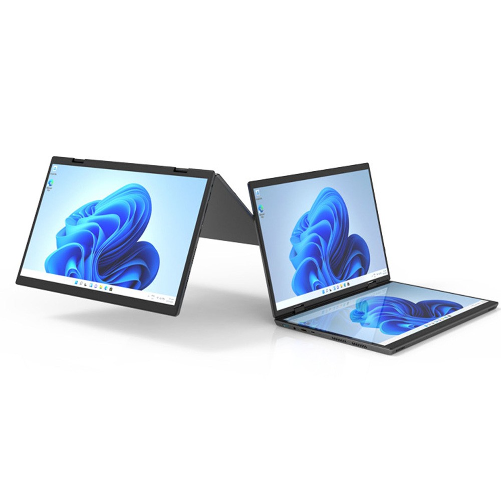 Best selling Wholesale 2025 New Ultrathin 10.5" +10.5 Inch Dual Screen N100 32G 1TB Aluminum Laptop for Home School Business Office