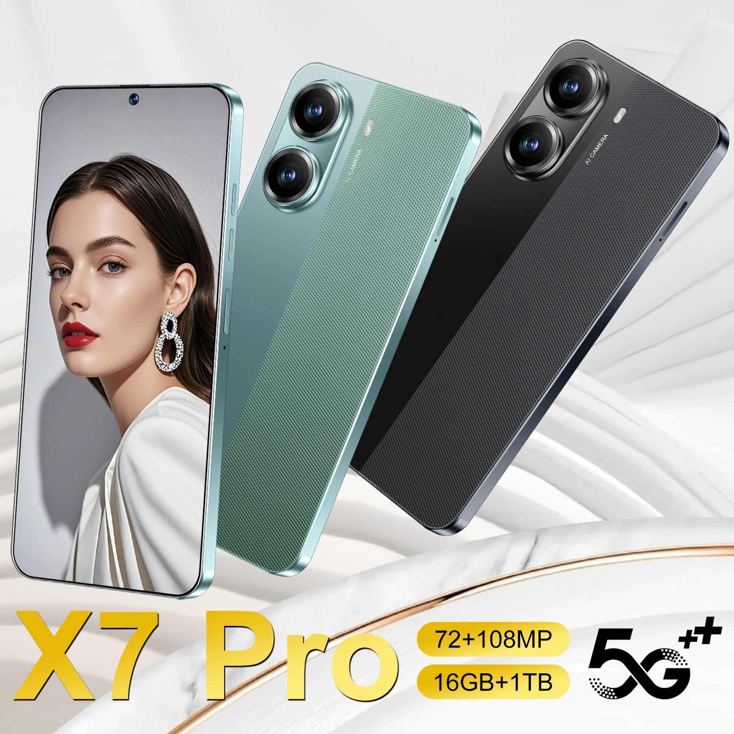 Genuine High-Quality Global X7 Pro Dual SIM Dual-Smartphone with 16+1 TB, full 7.3-inch display, Android 14, 8000 mAh battery, X7 Pro.