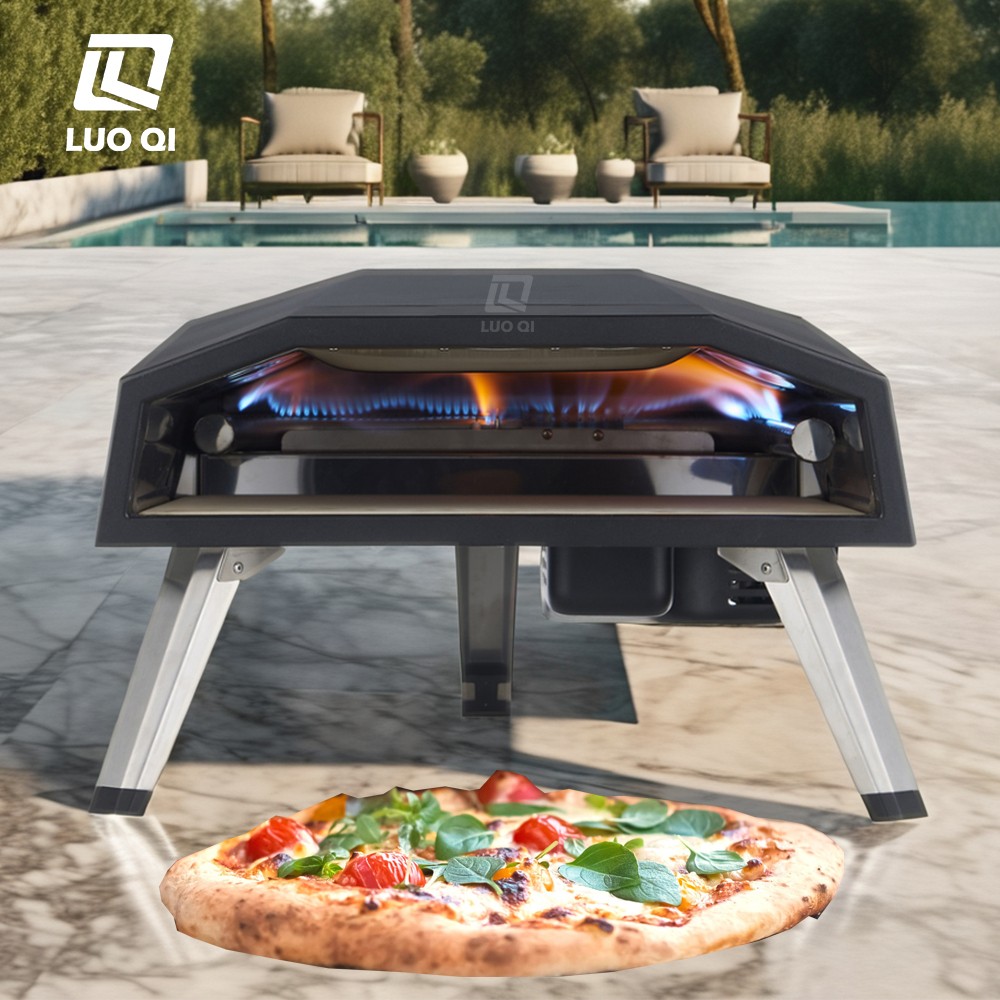 Ultimate 16inch Gas Pizza Oven With Manual Rotation Crispy Versatile Perfect for Outdoor Cooking Enthusiasts With CE Standard