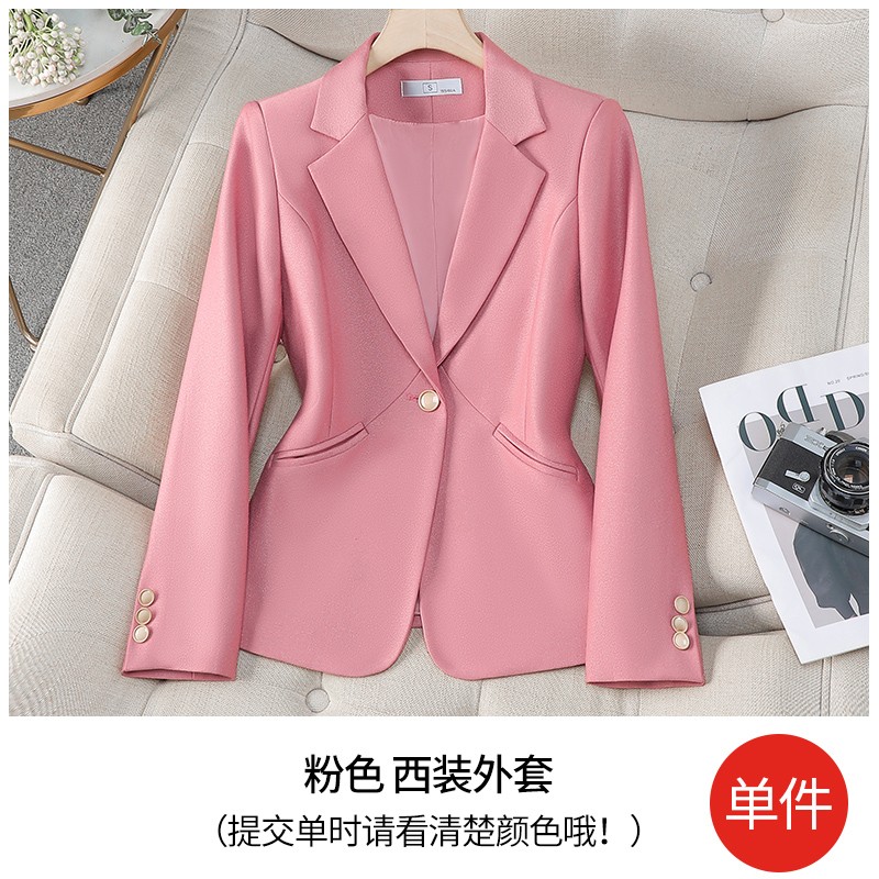 2025 High-Grade Pink Women's Slim Commuter Work Suit Jacket Professional Spring Autumn OL Style Blazer
