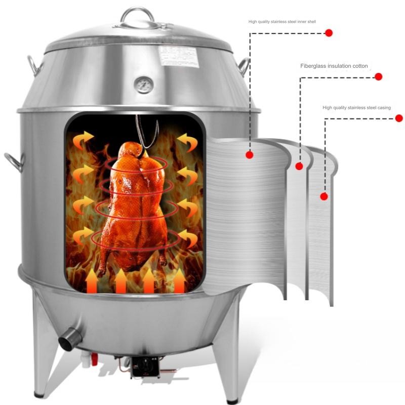 New Large Roast Duck Oven Gas-Fueled Roast Chicken Machine with Visual Window for Food Preparation