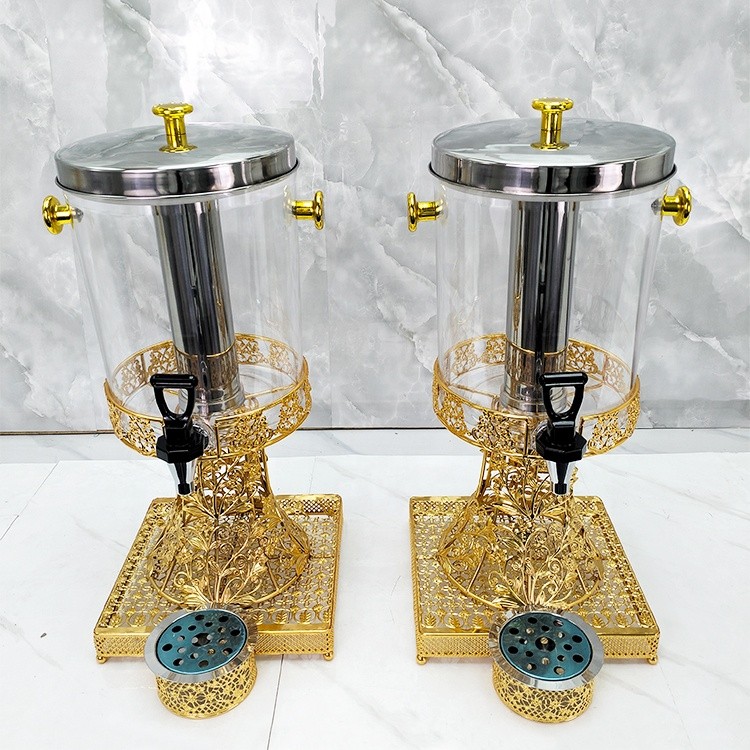 8L Gold Stainless Steel Juice Dispenser New Design Commercial Beverage Dispensing Hotel Catering Milk Beer Other Beverages