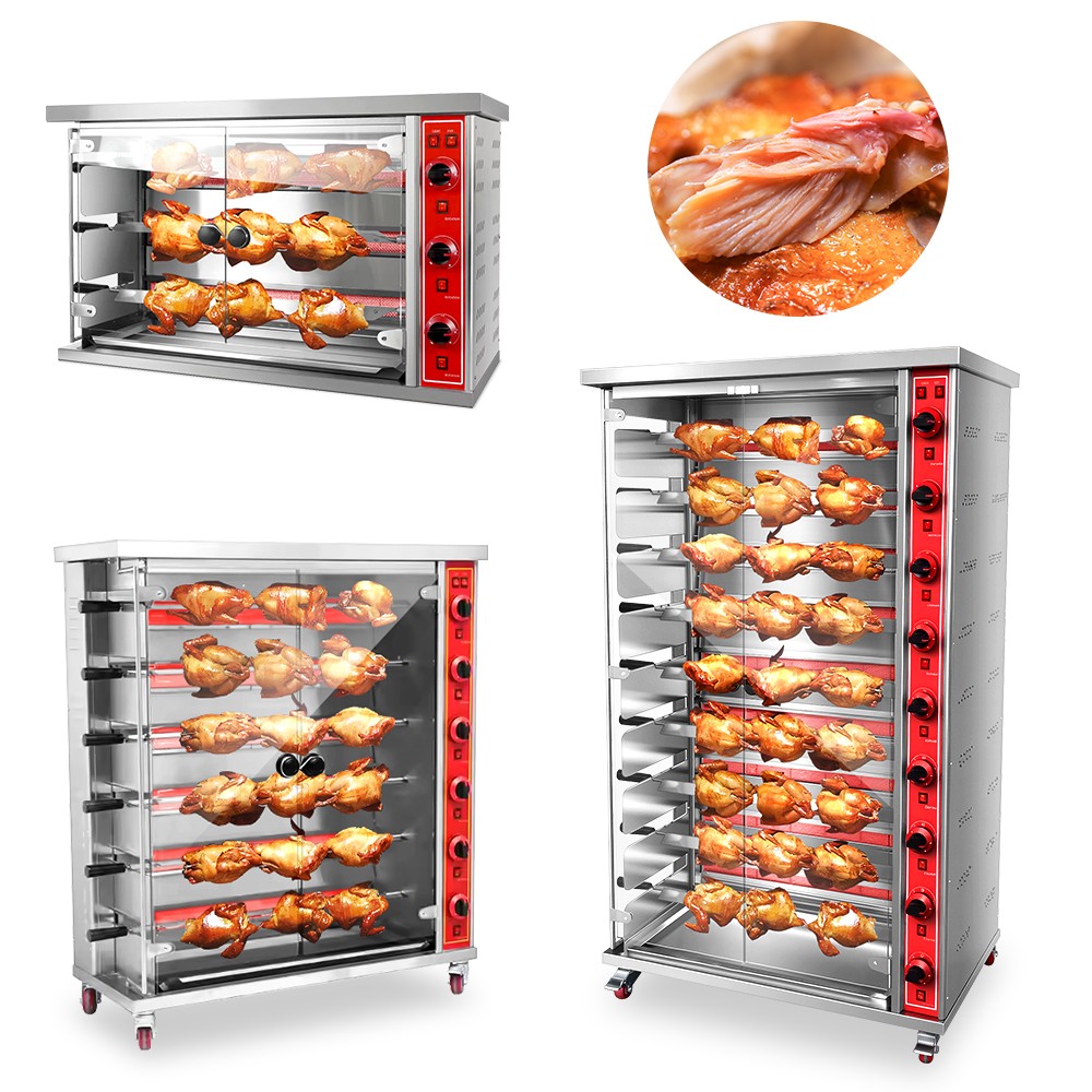 Commercial Restaurant Stainless Steel Grill Gas Chicken Rotisseries Gas Rotisserie Oven Chicken Machine for Roasting Chicken