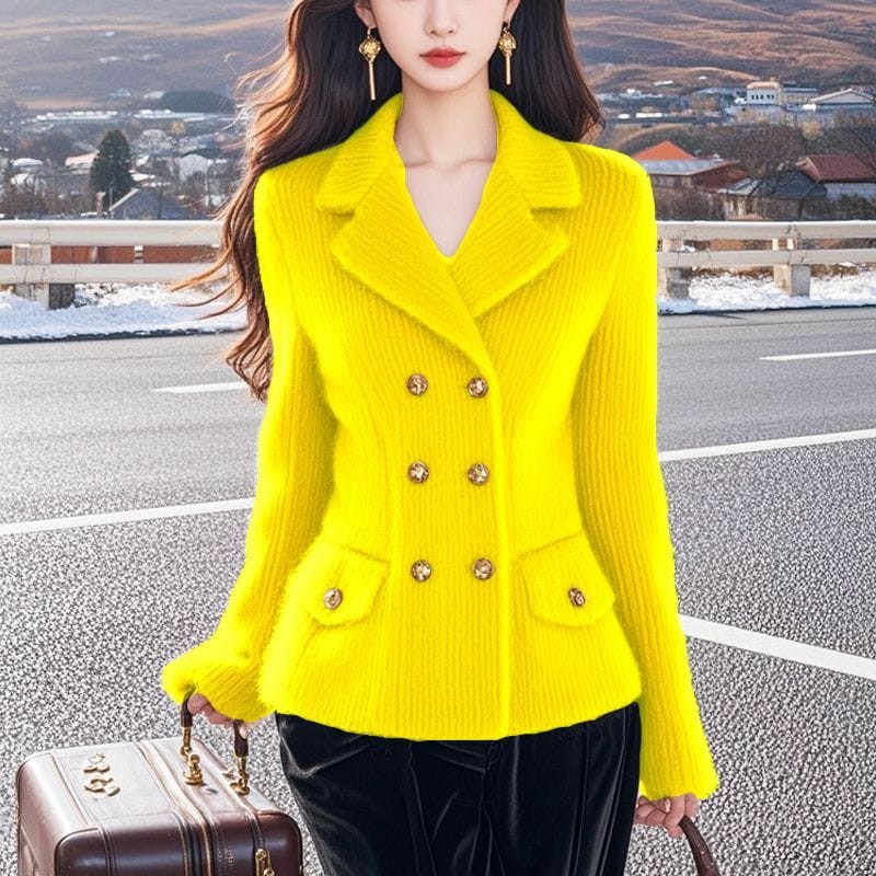 Unique beautiful knitted top for 2025 autumn and winter high-end style high quality different colors sweater coat
