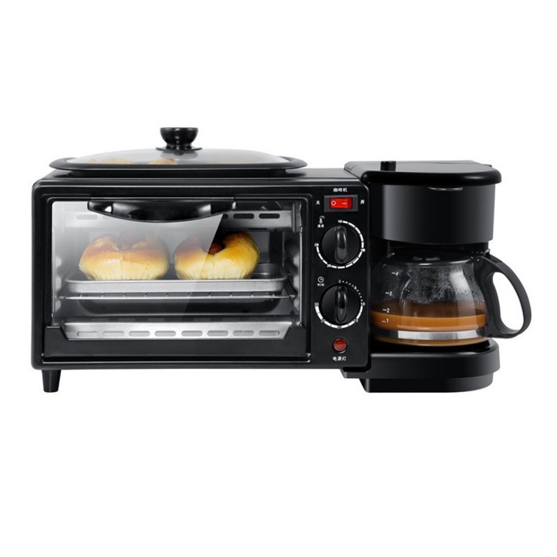 LN Stock 3-in-1 Breakfast Maker Machine Toaster Sandwich Maker Electric Oven with Coffee Maker & Frying Pan Functionality